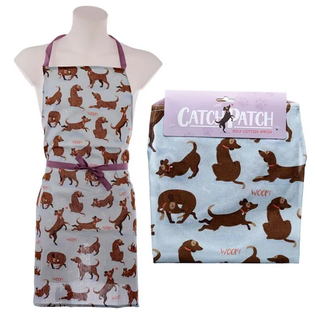 Poly Cotton Apron - Catch Patch Dog Design