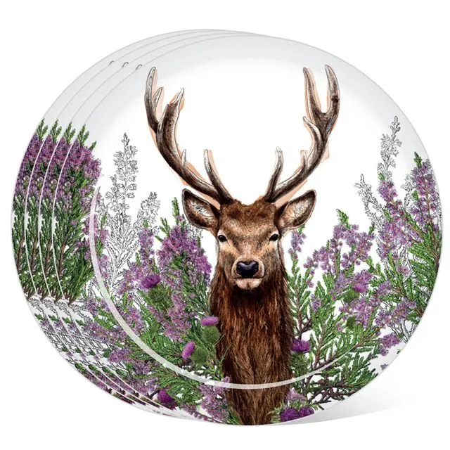 Wild Stag Set of 4 Recycled RPET Picnic Plates
