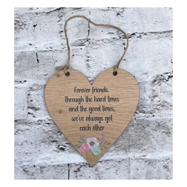 Wooden Heart Sign - Forever Friends