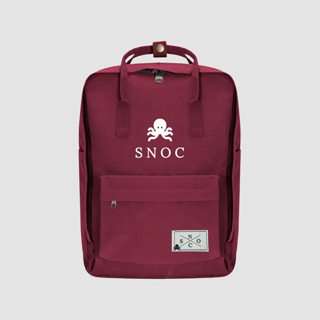 Snoc Burgundy Backpack White Logo