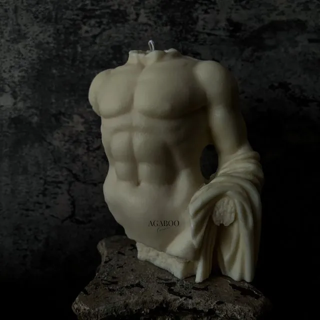 Custom Colors - Huge Antique Body Sculpture Male Torso Candle 3 LB - Man Body candle - Shaped Candle - Sculptural Candle - Home Decor