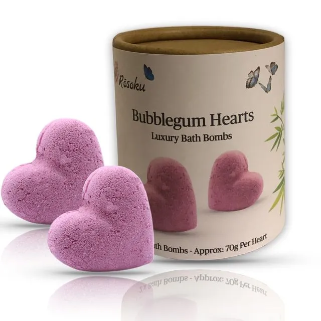 Bubblegum Heart Bath Bombs - 2 Hearts