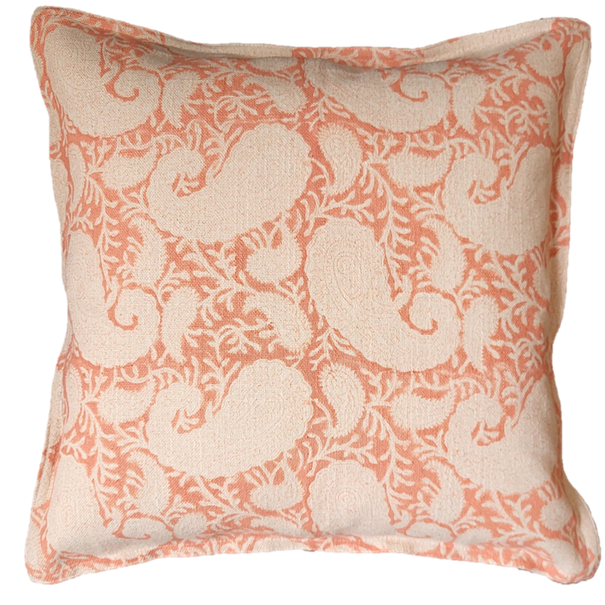 Cushion Paisley Pink/Salmon, Medium: 40 x 40 cm