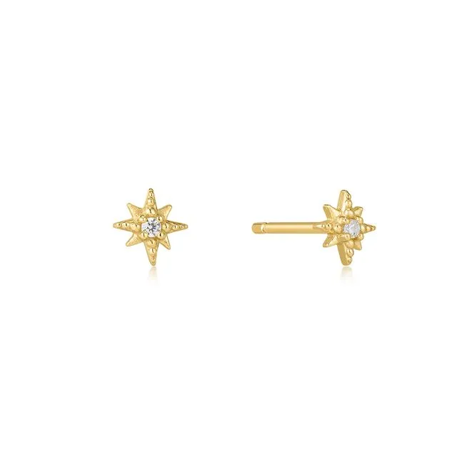 Aura Gold Star Stud Earrings