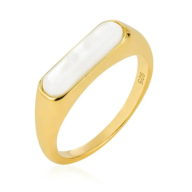 Mae Pearl Signet Ring