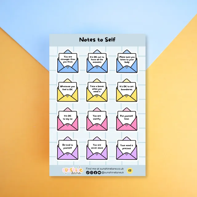 Notes to self affirmation stickers - planner stickers