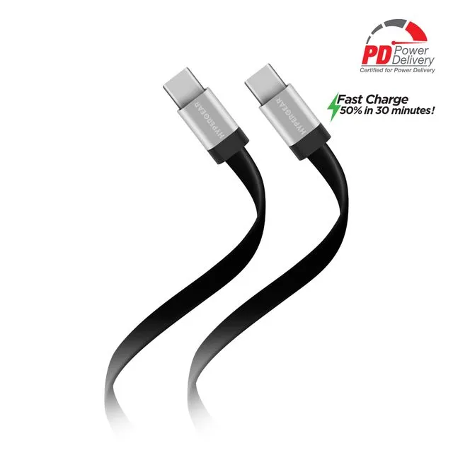 HyperGear Flexi USB-C to USB-C Flat Charging Cable 6ft
