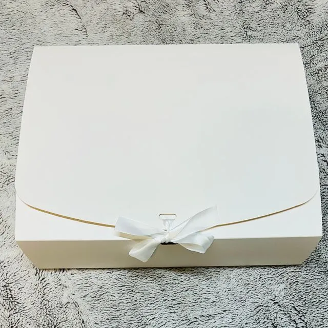 Blank White Box White Ribbon