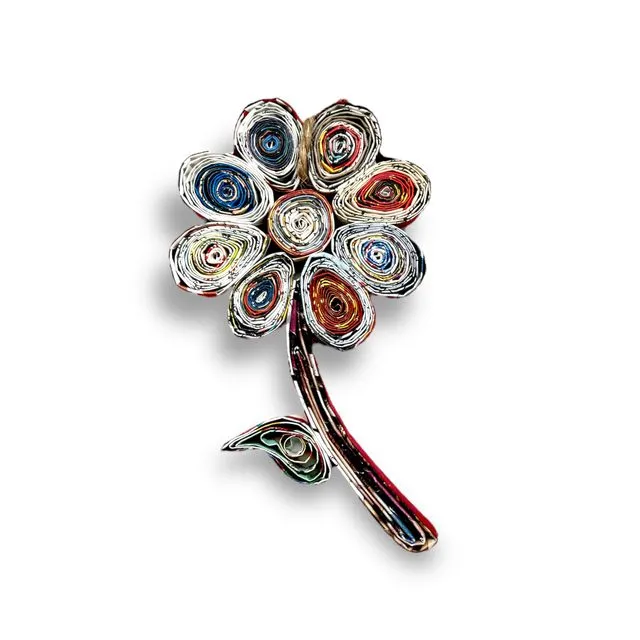 Recycled Magazine Handmade Quilling Flower Ornament