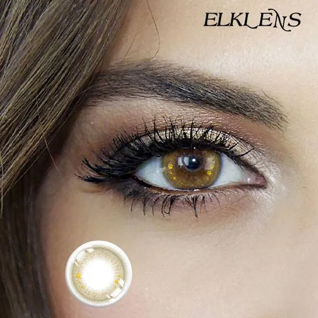 ELKLENS Golden Milk Brown Colored Contact Lenses