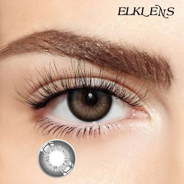 ELKLENS Sweet Bean Grey Prescription Colored Contact Lenses