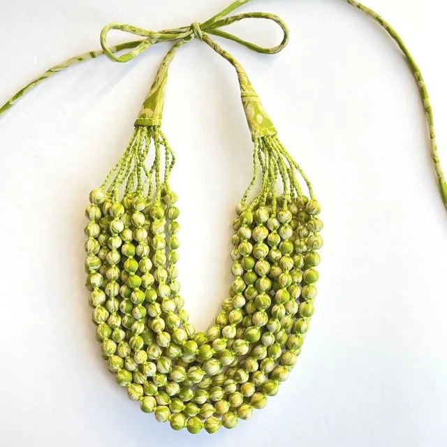 Multi-Layered Recycled Sari Beaded Necklace