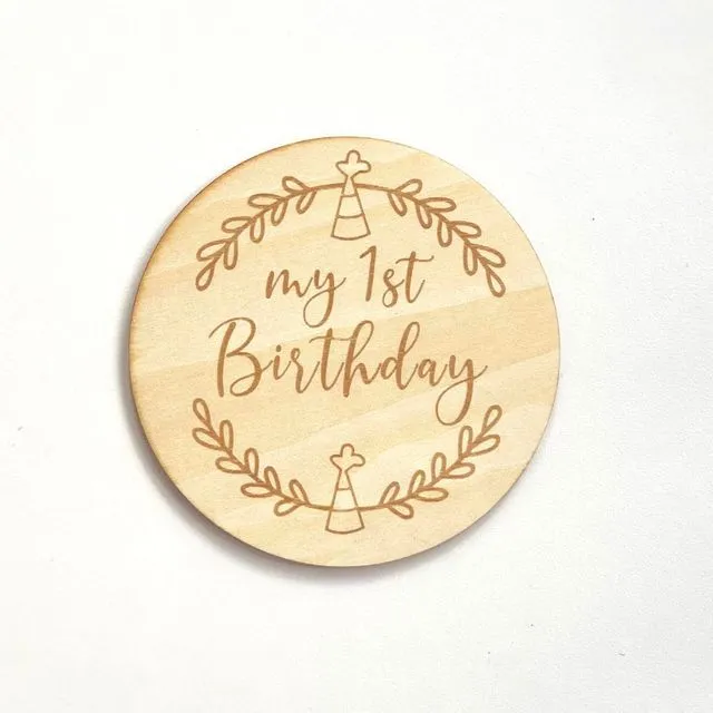Baby Announcement Engraved Sign Plaque Wooden First 1st Birthday