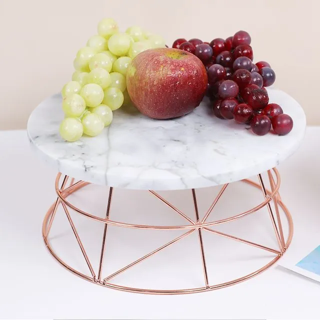 Marble Geometric Rose Gold Cake Stand