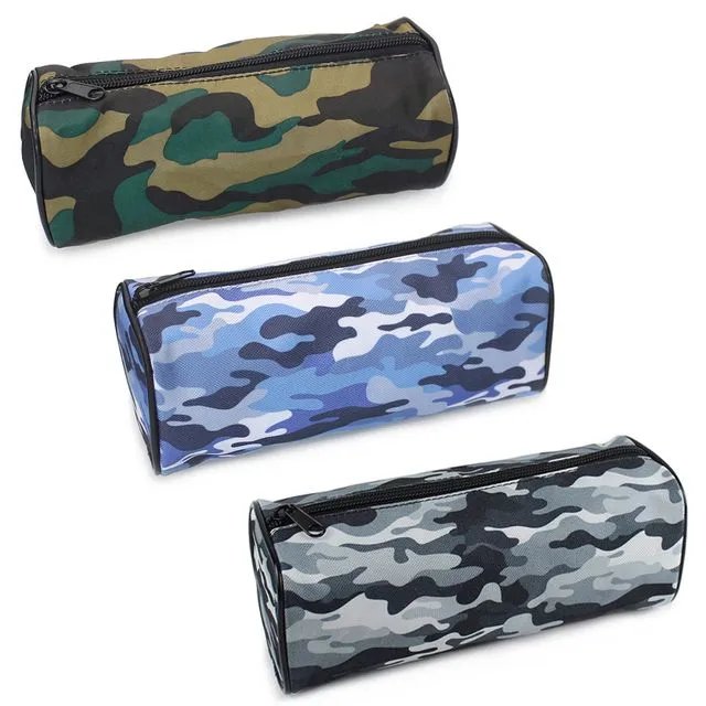 Camouflage Barrel Pencil Case Back To School For Boys Girls