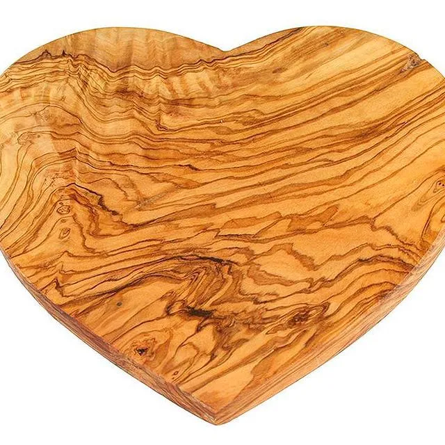 Large breakfast board HEART (approx. 25 x 24 cm) olive wood