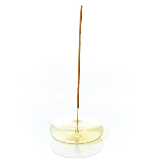 Dimple - Hand Blown Glass Incense Holder Yellow