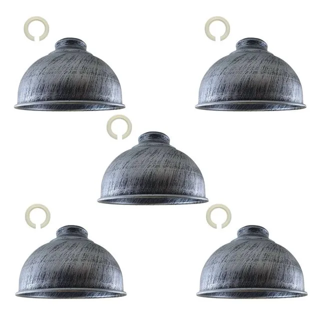 5 Pack vintage curvy shape brushed silver lamp shade