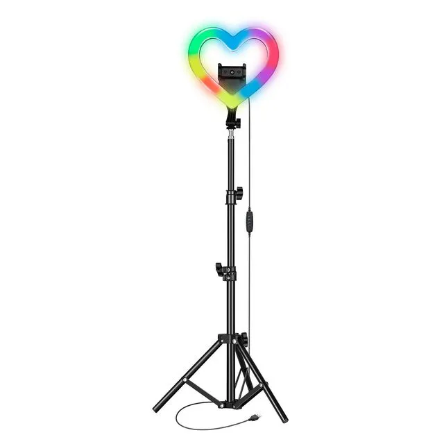 Supersonic PRO Live Stream 10â€ Heart Ring Light with RGB