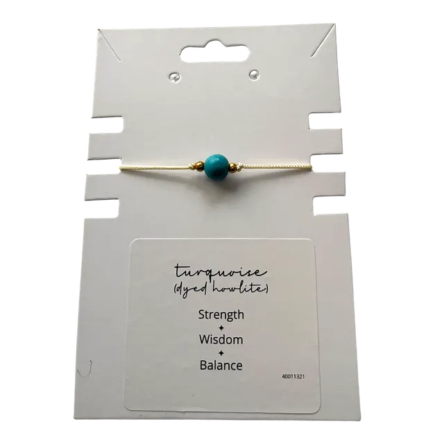 Single Bead Wristlet, Turquoise (Dyed Howlite)