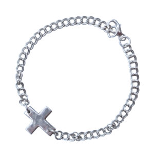 Handmade 925 Sterling Silver Bracelet with Silver Handmade Cross