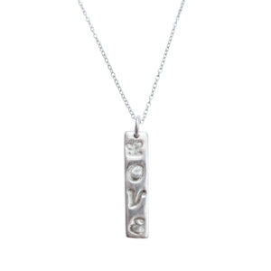 Handmade 925 Sterling Silver 'Love' Pendant with a 925 chain