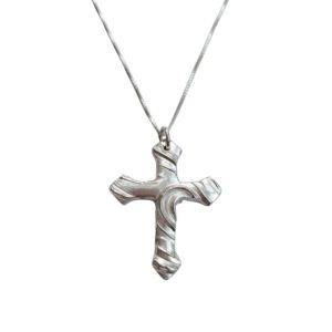 Handmade 925 Sterling Silver 'Twirls' cross with a 925 Sterling Silver chain