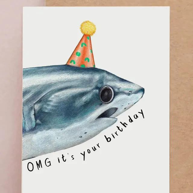 Funny Shark Card | Fish Greetings Cards | Birthday Cards
