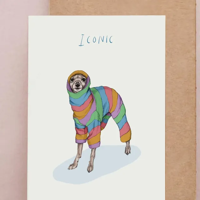Iconic Italian Greyhound Card | Funny Iggy Birthday Card