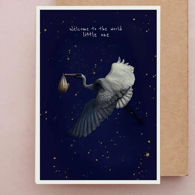 New Baby Stork card | Baby Card | Baby Shower Greetings Card