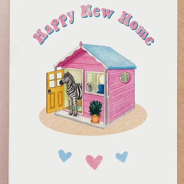 New Home Card | Quirky Housewarming Zebra Card | Safari