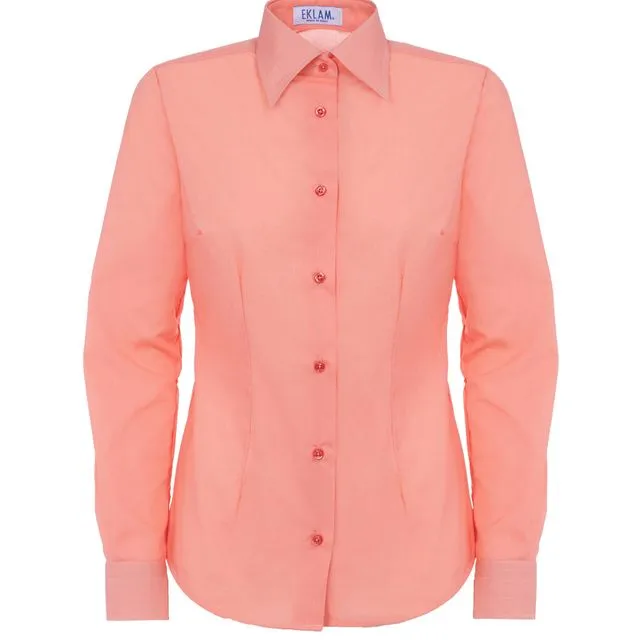 Woman's Shirt In Peach Colour
