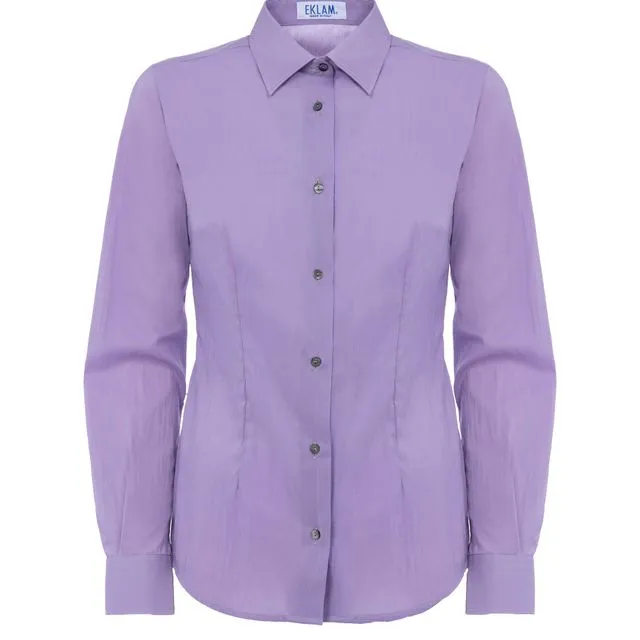 Woman's Shirt In Violet Colour