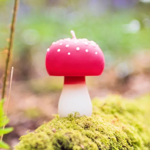Red Mini Mushroom Candle - Amanita, Fly Agaric