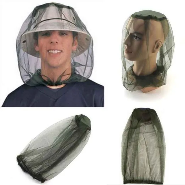 Premium Mosquito Head Net Ultra Large & Long, Extra Fine Holes, Mesh Outdoors Lightweight Face Mesh Neck Cover and Fishing Hat Bug Mesh Head Net