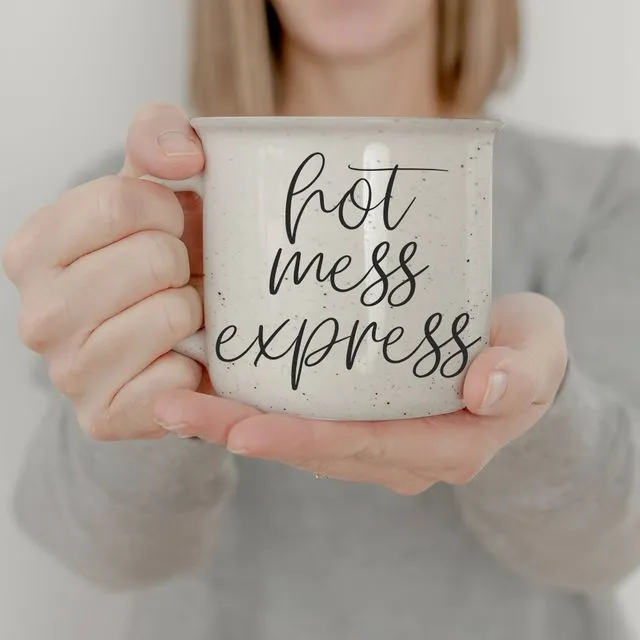 Hot Mess Express Mug, Funny Coffee Mugs Ceramic Double Sided