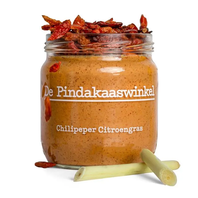 De Pindakaaswinkel Chili Pepper Lemongrass Peanutbutter 36 x 420ml