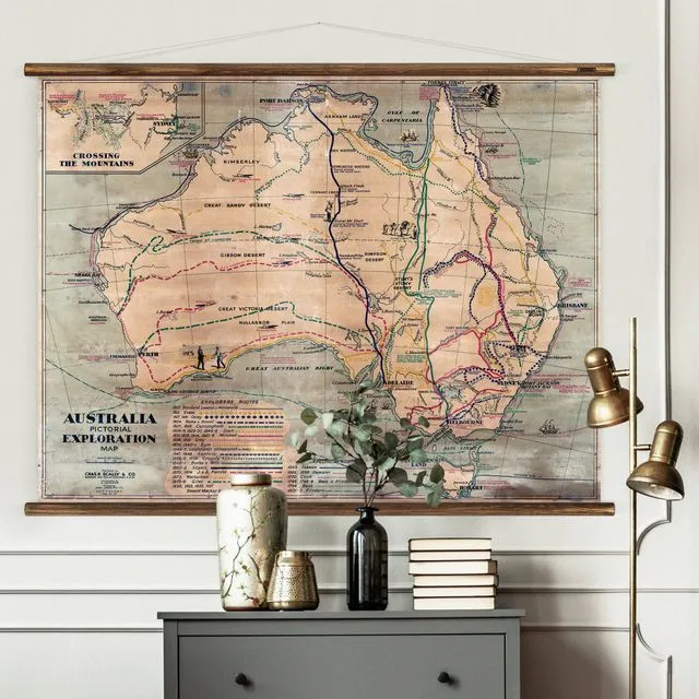 Australia Exploration - Wall Map