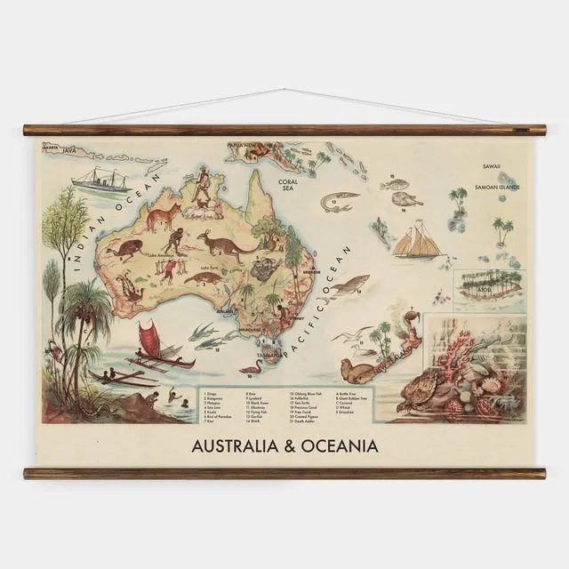 Australia Ruebner - Wall Map