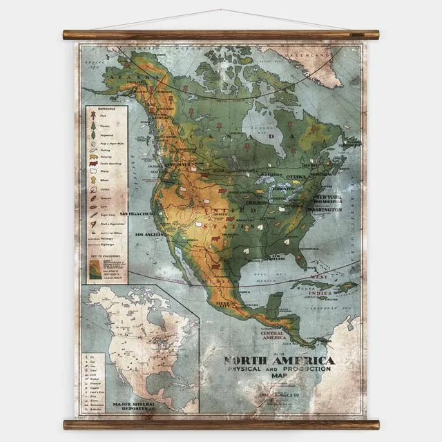 North America Production - Wall Map