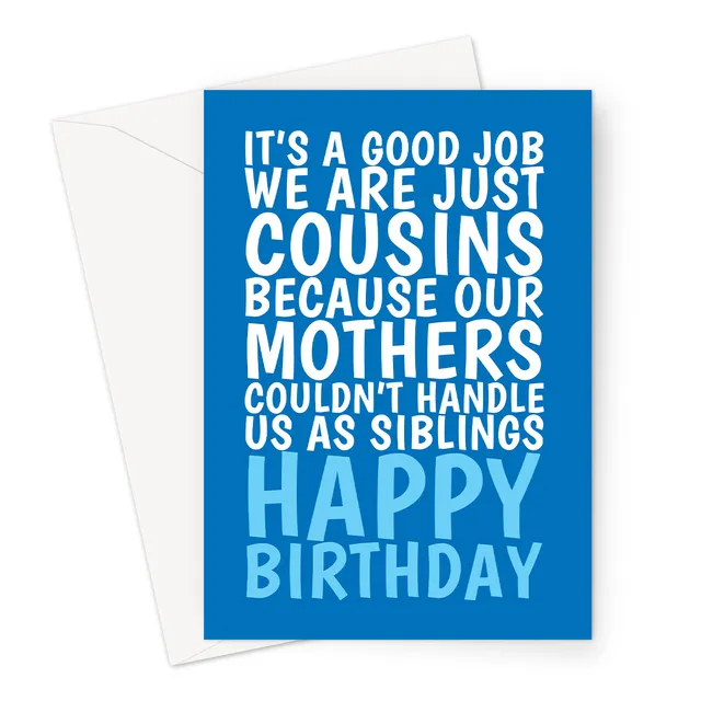 Birthday Card For Cousin | Funny Card For Him | Blue