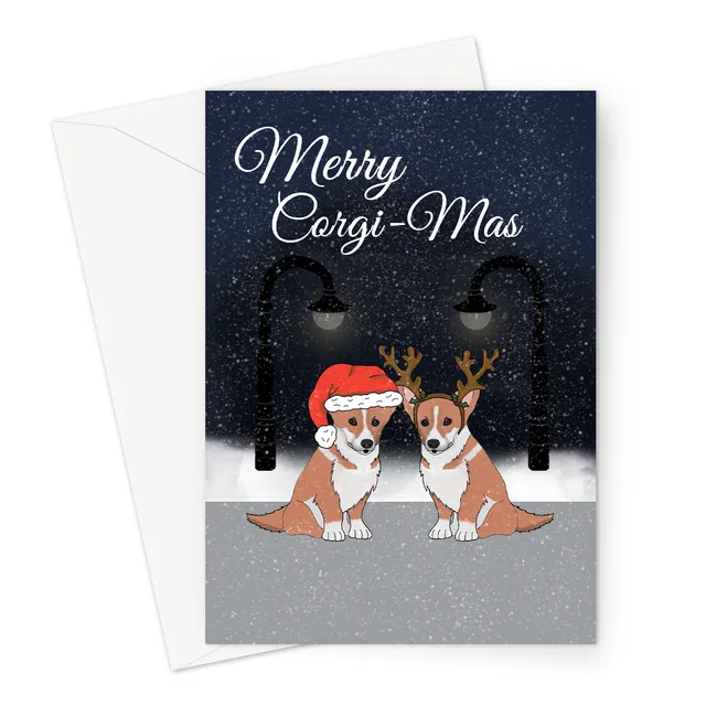 Corgi Dog Christmas Card | Cute Xmas Card For Dog Owner