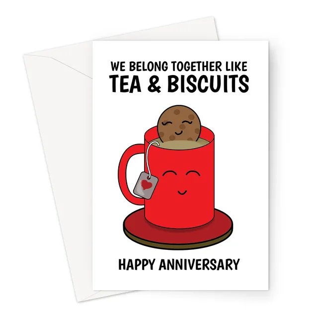 Cute Anniversary card | We Belong Together Tea And Biscuits