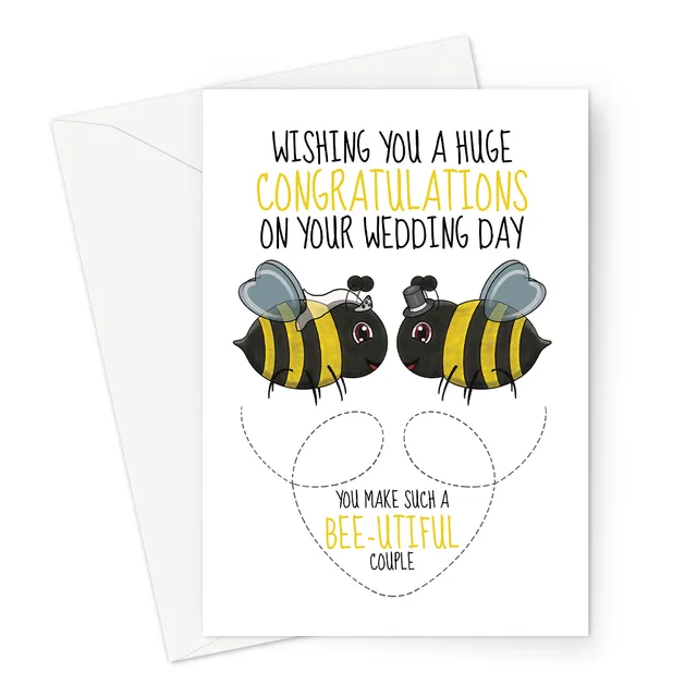 Cute Wedding Congratulations Card | Bumble Bee Pun