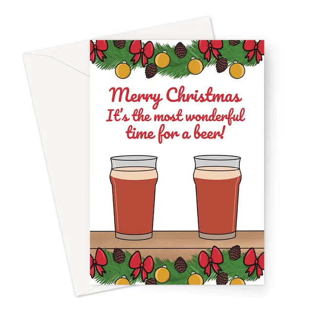 Funny Beer Christmas A6 or 7x5" Card