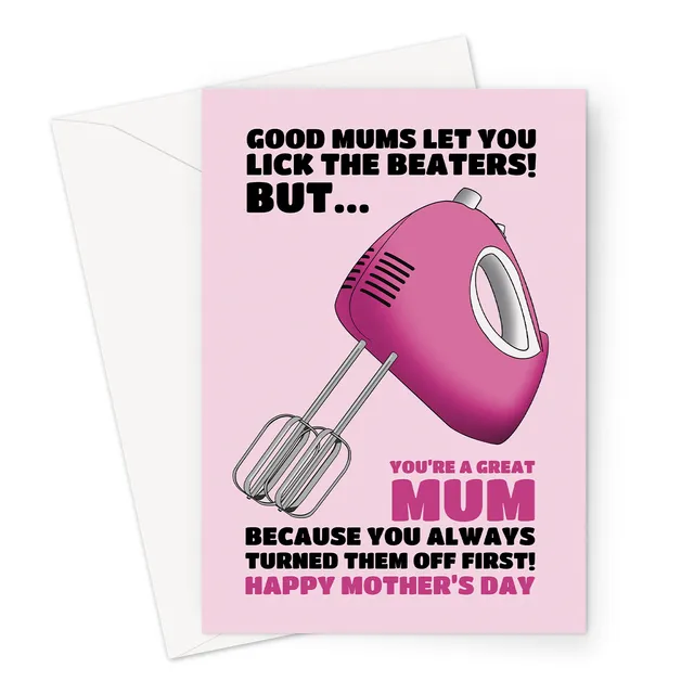 Funny Mother's Day Card | Baking Mum Lick The Beaters Joke