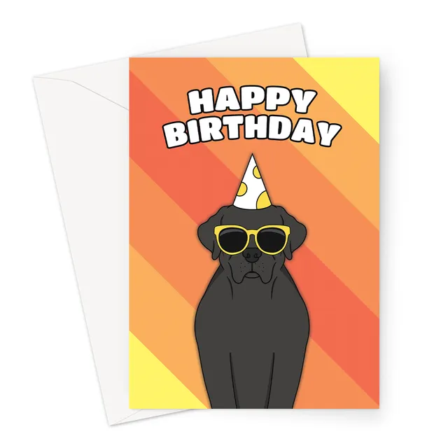 Happy Birthday Card | Black Labrador Dog A6 or 7x5" Card