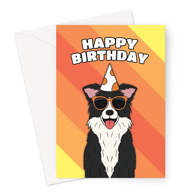 Happy Birthday Card | Border Collie Dog A6 or 7x5" Card