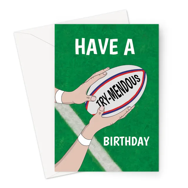 Rugby Birthday Card | Tremendous Birthday Pun For Sports Fan