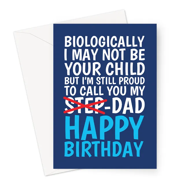Step-Dad Birthday Card - Like A Real Dad | A6 or 7x5" Card